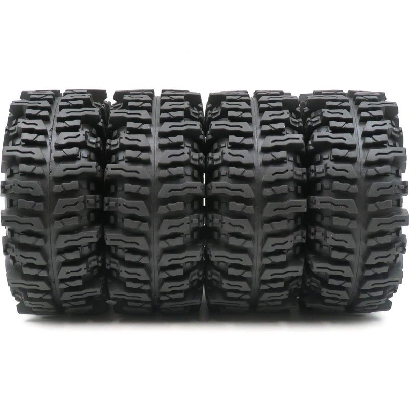 hobbysoul 4pcs RC 2.2 Mud Slingers Tires Soft Sticky Tyers Height 124mm & 2.2 Beadlock Wheels Rim Hex 12mm for RC Crawlers Truck Upgrade - Image 3